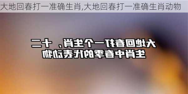 大地回春打一准确生肖,大地回春打一准确生肖动物