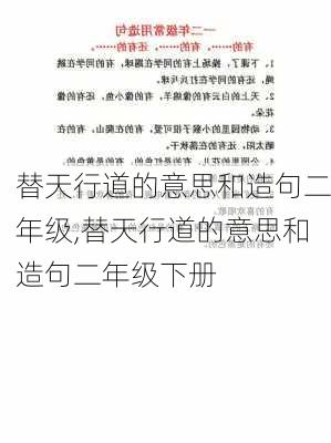 替天行道的意思和造句二年级,替天行道的意思和造句二年级下册