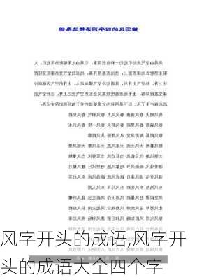 风字开头的成语,风字开头的成语大全四个字