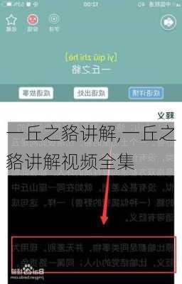 一丘之貉讲解,一丘之貉讲解视频全集