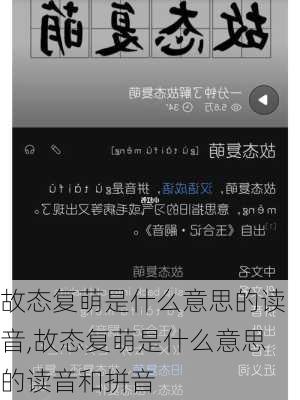 故态复萌是什么意思的读音,故态复萌是什么意思的读音和拼音