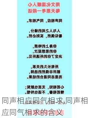 同声相应同气相求,同声相应同气相求的含义