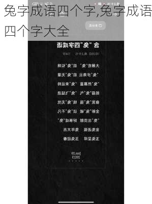 兔字成语四个字,兔字成语四个字大全