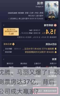 沈腾、马丽又爆了！预测票房达37亿，背后公司成大赢家？