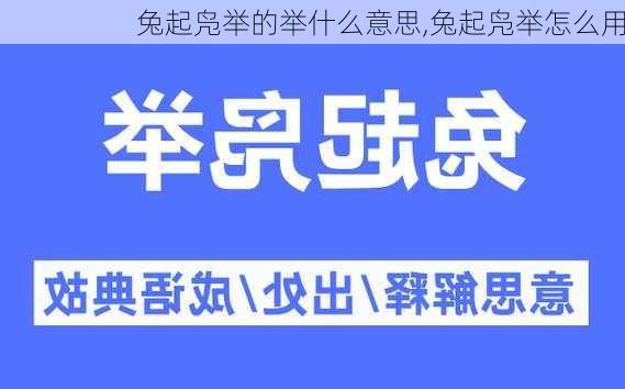 兔起凫举的举什么意思,兔起凫举怎么用