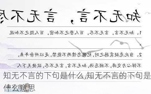 知无不言的下句是什么,知无不言的下句是什么意思