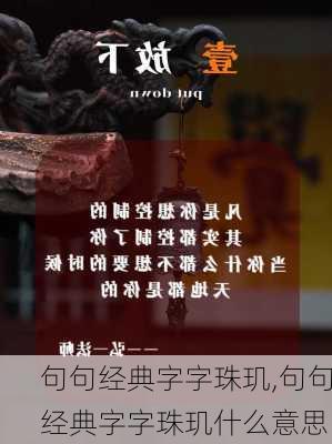 句句经典字字珠玑,句句经典字字珠玑什么意思