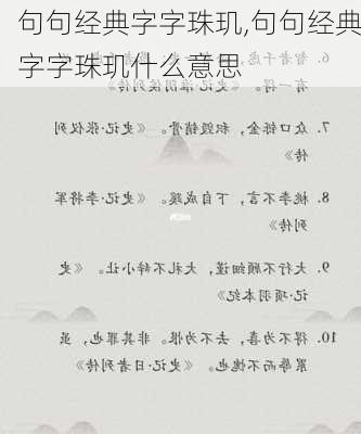 句句经典字字珠玑,句句经典字字珠玑什么意思