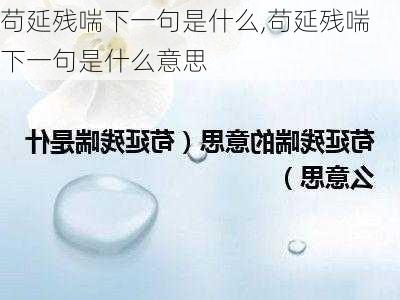 苟延残喘下一句是什么,苟延残喘下一句是什么意思