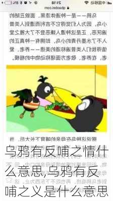 乌鸦有反哺之情什么意思,乌鸦有反哺之义是什么意思