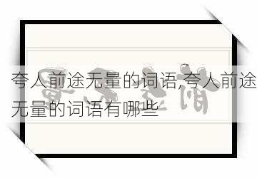 夸人前途无量的词语,夸人前途无量的词语有哪些