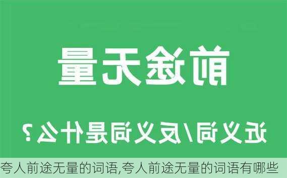 夸人前途无量的词语,夸人前途无量的词语有哪些