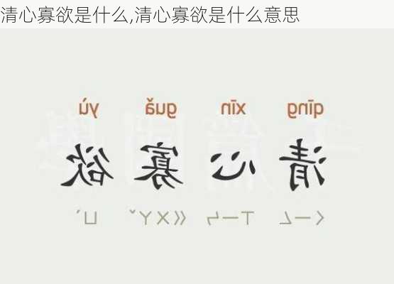 清心寡欲是什么,清心寡欲是什么意思