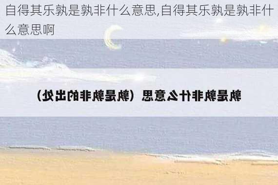 自得其乐孰是孰非什么意思,自得其乐孰是孰非什么意思啊