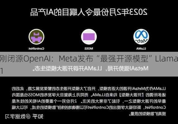 硬刚闭源OpenAI：Meta发布“最强开源模型”Llama 3.1