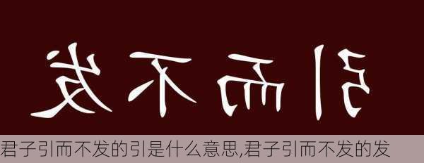 君子引而不发的引是什么意思,君子引而不发的发