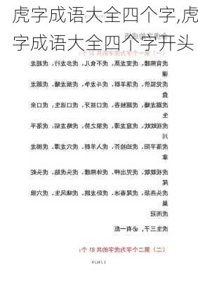 虎字成语大全四个字,虎字成语大全四个字开头