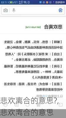 悲欢离合的意思?,悲欢离合的意思