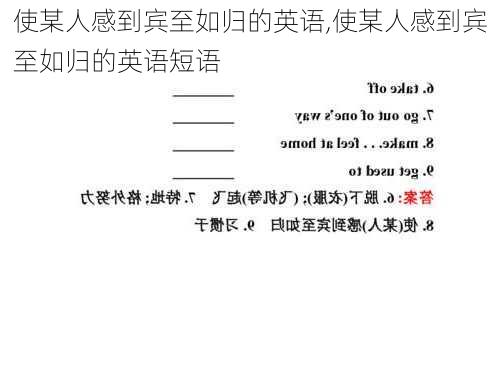 使某人感到宾至如归的英语,使某人感到宾至如归的英语短语