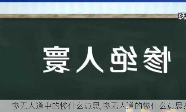 惨无人道中的惨什么意思,惨无人道的惨什么意思?