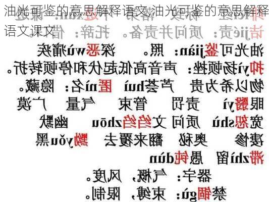 油光可鉴的意思解释语文,油光可鉴的意思解释语文课文