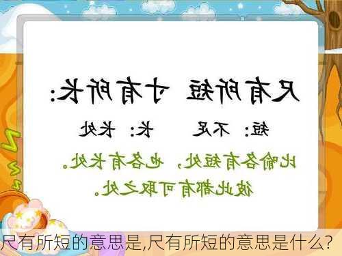 尺有所短的意思是,尺有所短的意思是什么?