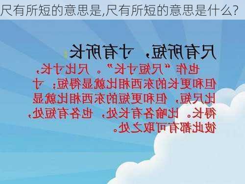 尺有所短的意思是,尺有所短的意思是什么?