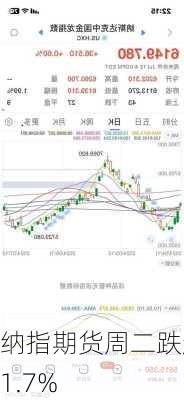 纳指期货周二跌超1.7%