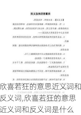 欣喜若狂的意思近义词和反义词,欣喜若狂的意思近义词和反义词是什么