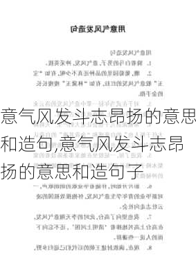 意气风发斗志昂扬的意思和造句,意气风发斗志昂扬的意思和造句子