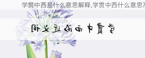 学贯中西是什么意思解释,学贯中西什么意思?