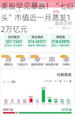 美股罕见暴跌！“七巨头”市值近一月蒸发12万亿元