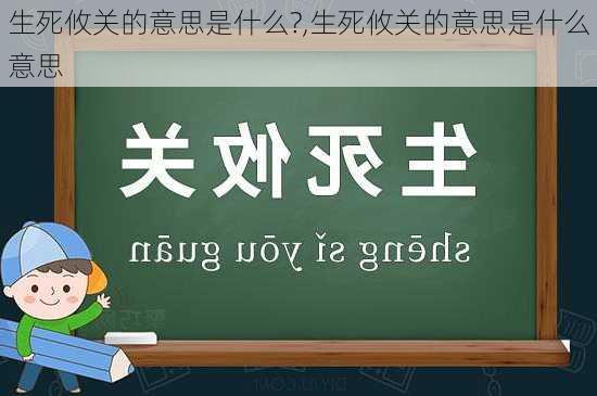 生死攸关的意思是什么?,生死攸关的意思是什么意思