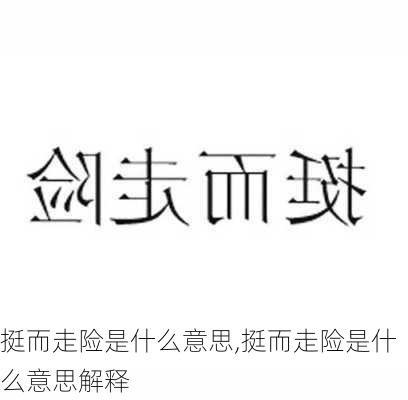 挺而走险是什么意思,挺而走险是什么意思解释