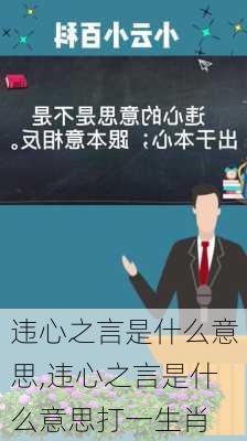 违心之言是什么意思,违心之言是什么意思打一生肖