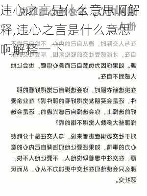 违心之言是什么意思啊解释,违心之言是什么意思啊解释一下