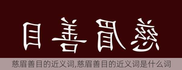 慈眉善目的近义词,慈眉善目的近义词是什么词