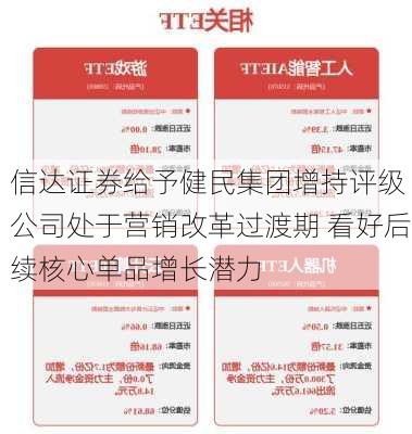 信达证券给予健民集团增持评级 公司处于营销改革过渡期 看好后续核心单品增长潜力