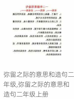 弥留之际的意思和造句二年级,弥留之际的意思和造句二年级上册