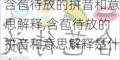 含苞待放的拼音和意思解释,含苞待放的拼音和意思解释是什么