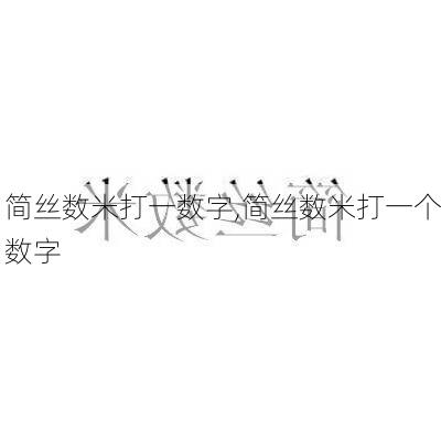 简丝数米打一数字,简丝数米打一个数字