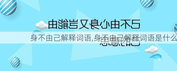 身不由己解释词语,身不由己解释词语是什么