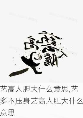 艺高人胆大什么意思,艺多不压身艺高人胆大什么意思