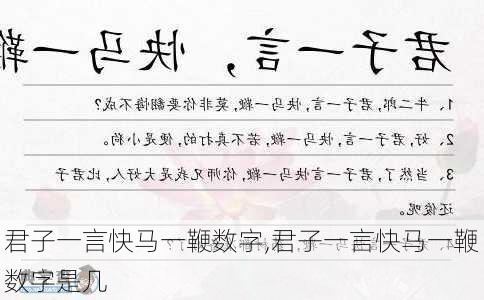 君子一言快马一鞭数字,君子一言快马一鞭数字是几