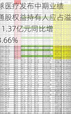 环球医疗发布中期业绩 普通股权益持有人应占溢利11.37亿元同比增加3.66%