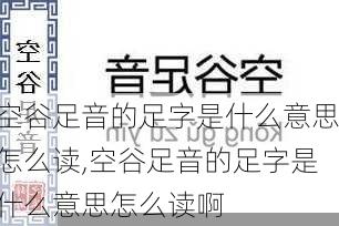 空谷足音的足字是什么意思怎么读,空谷足音的足字是什么意思怎么读啊