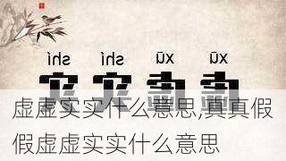 虚虚实实什么意思,真真假假虚虚实实什么意思