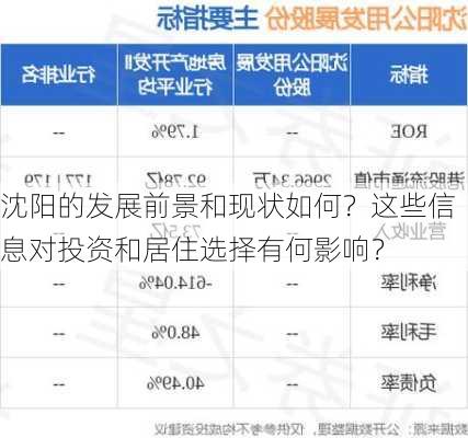 沈阳的发展前景和现状如何？这些信息对投资和居住选择有何影响？