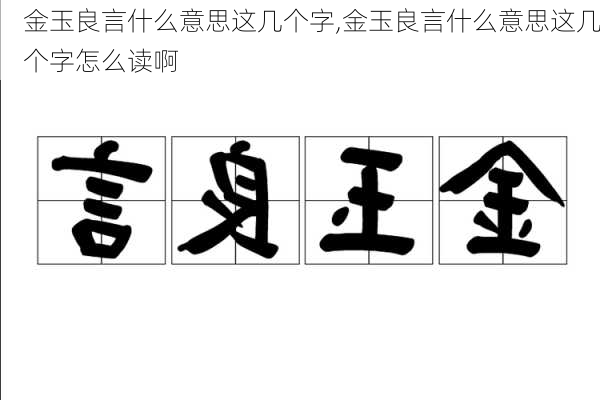 金玉良言什么意思这几个字,金玉良言什么意思这几个字怎么读啊