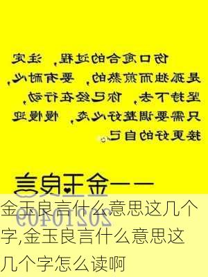 金玉良言什么意思这几个字,金玉良言什么意思这几个字怎么读啊